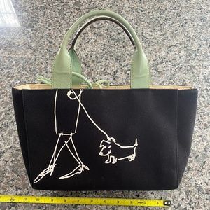 Kate Spade & Maira Kalman Eloise Canvas Tote Bag Walk The Dog Art Design RARE*